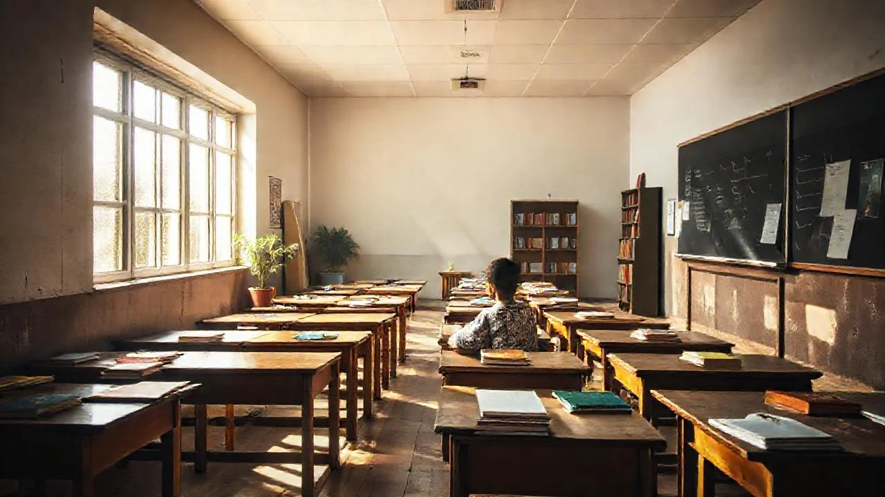 Un aula tradicional, cálida y estudiada