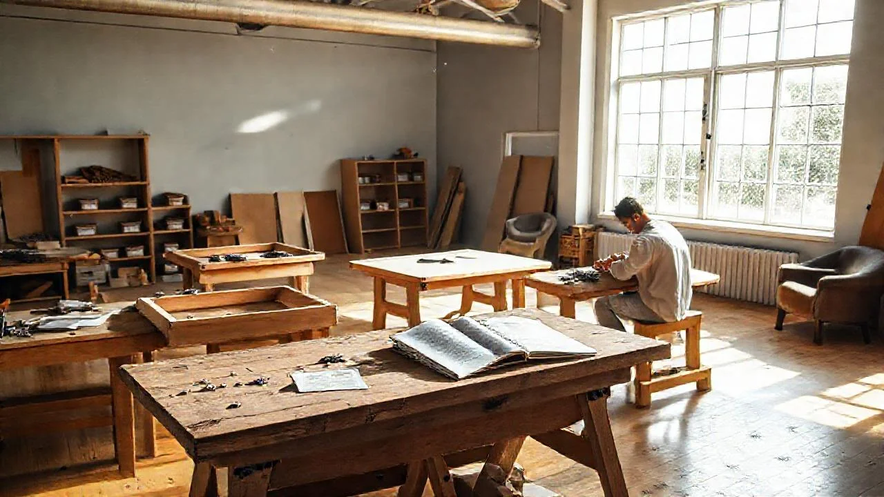 Taller de trabajo creativo y ordenado