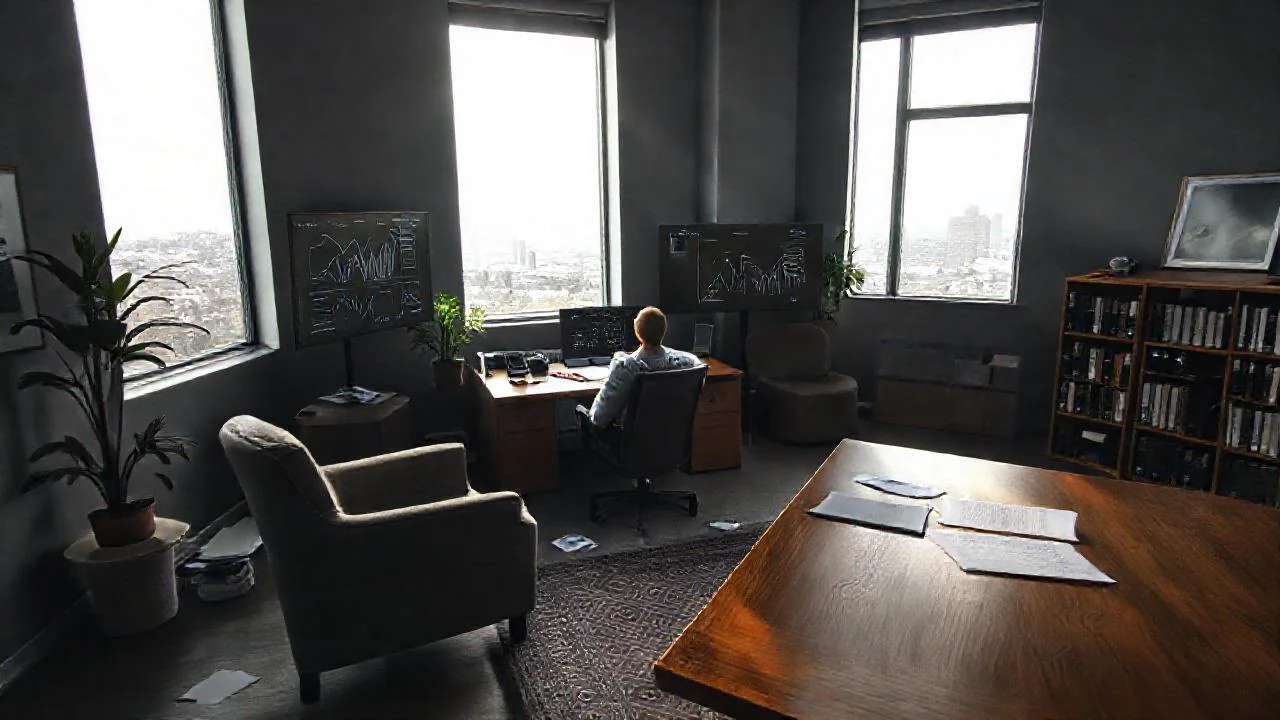 Luz ilumina un espacio de trabajo tranquilo