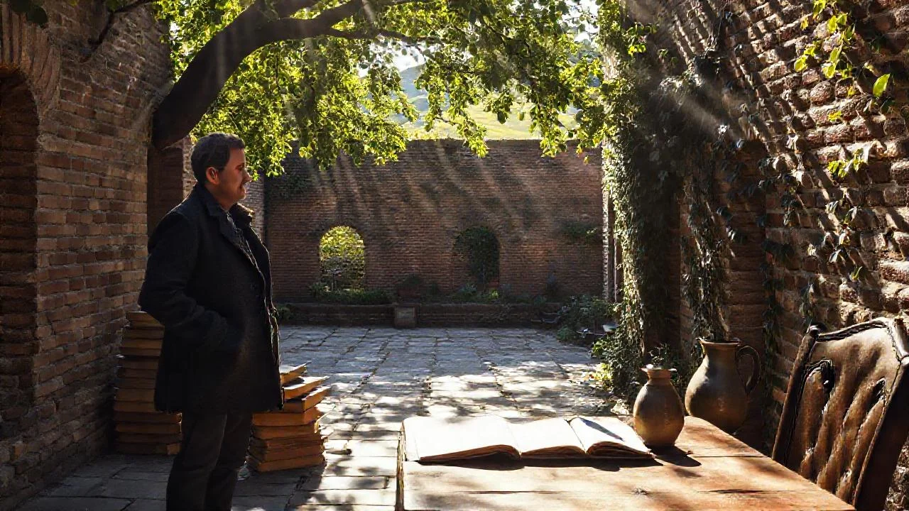 Silencio, libros y luz en piedra