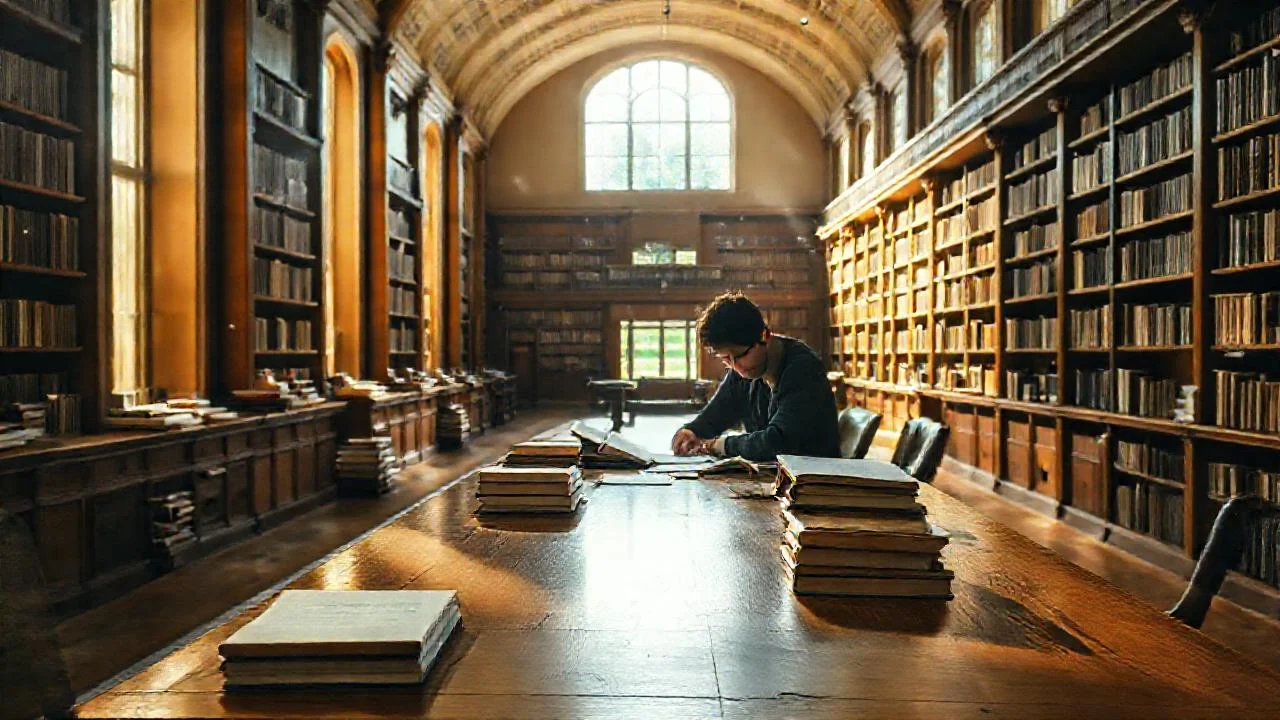 Biblioteca universitaria: estudio tranquilo y sosegado