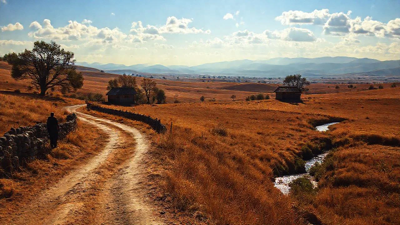 Paisaje rural tranquilo y vasto