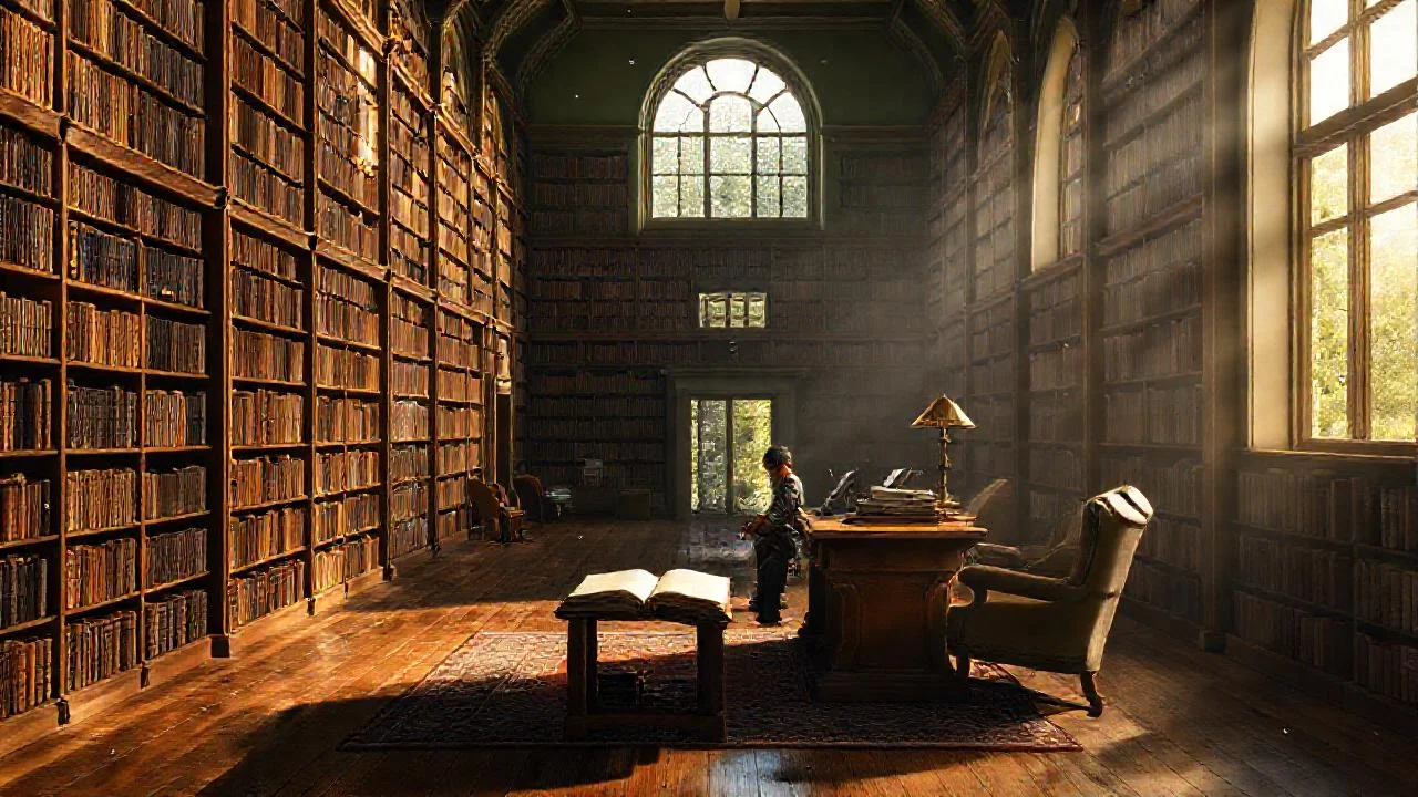 Biblioteca tranquila, sabia y silenciosa