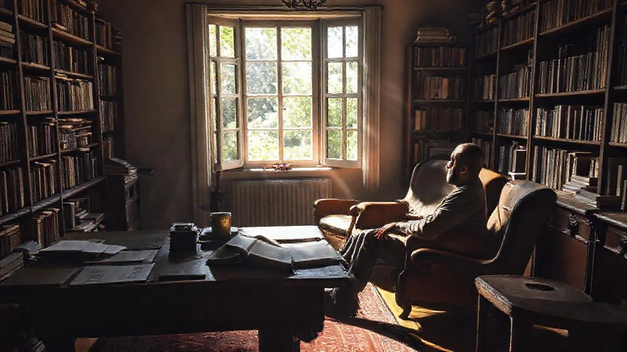 Un hombre lee en quietud
