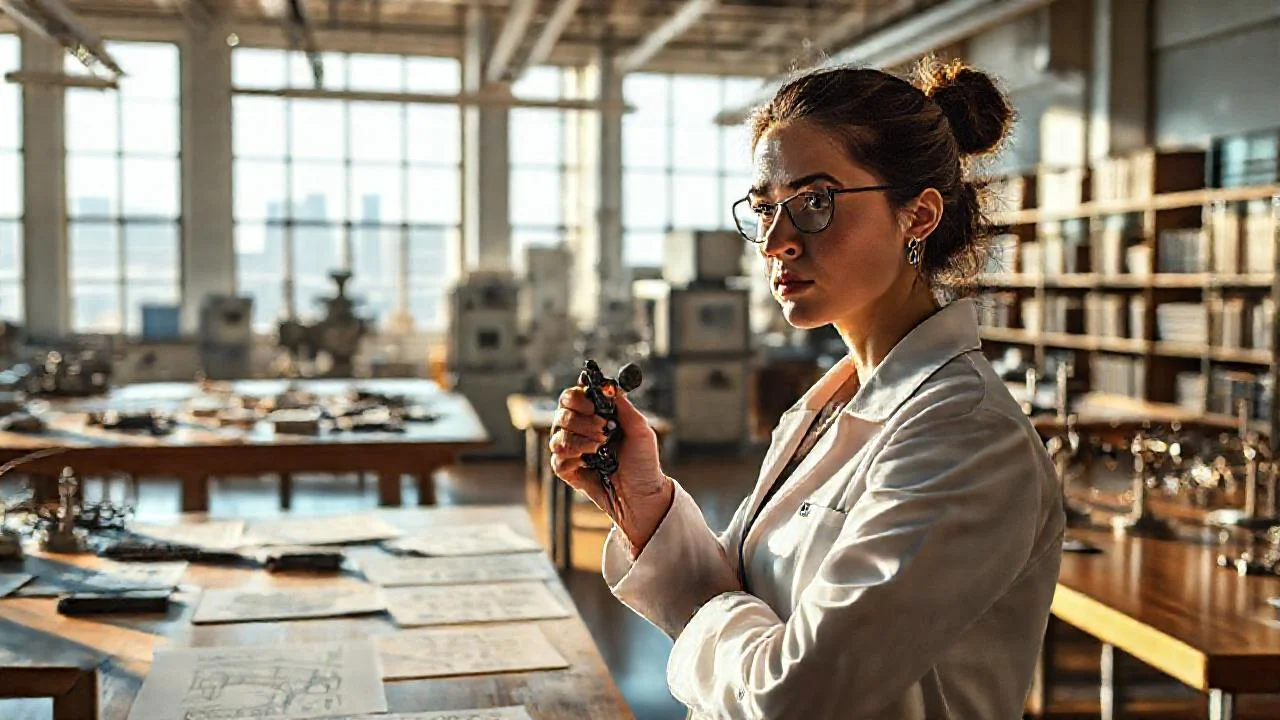 Investigación científica en laboratorio iluminado