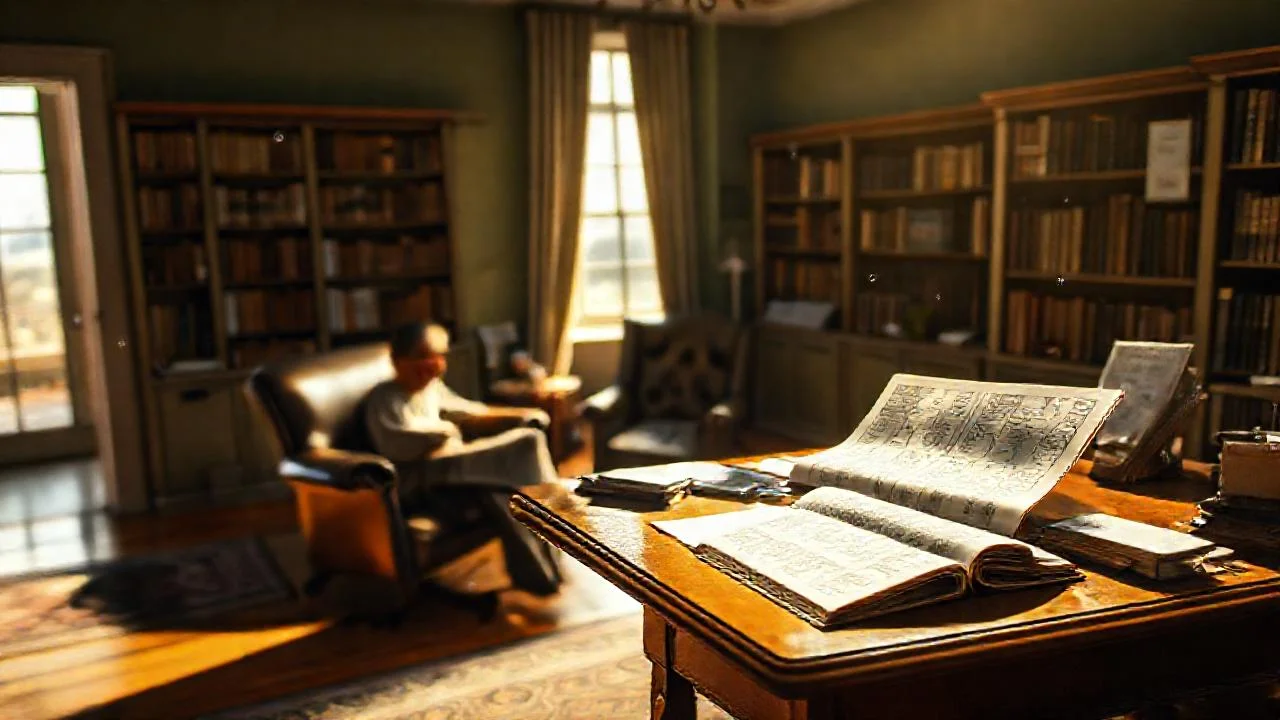 Un estudio tranquilo, pensador absorto