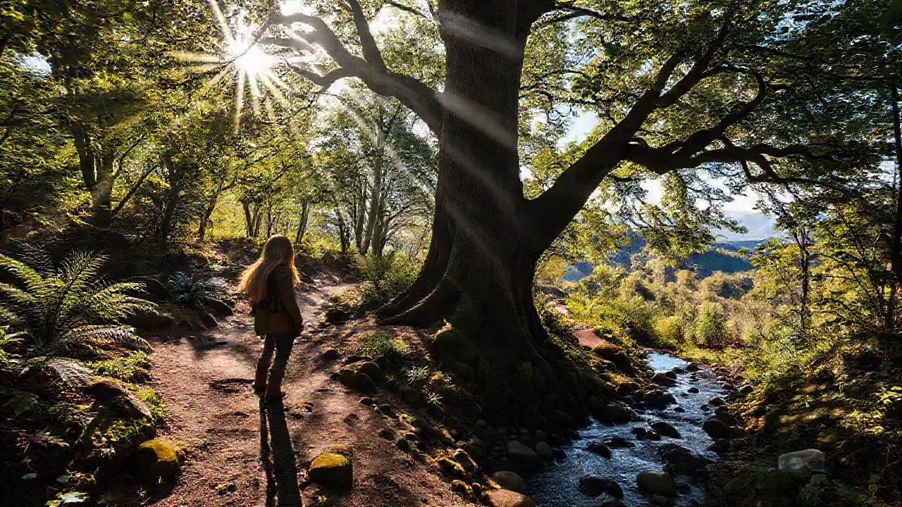 Bosque sereno y luminoso en calma