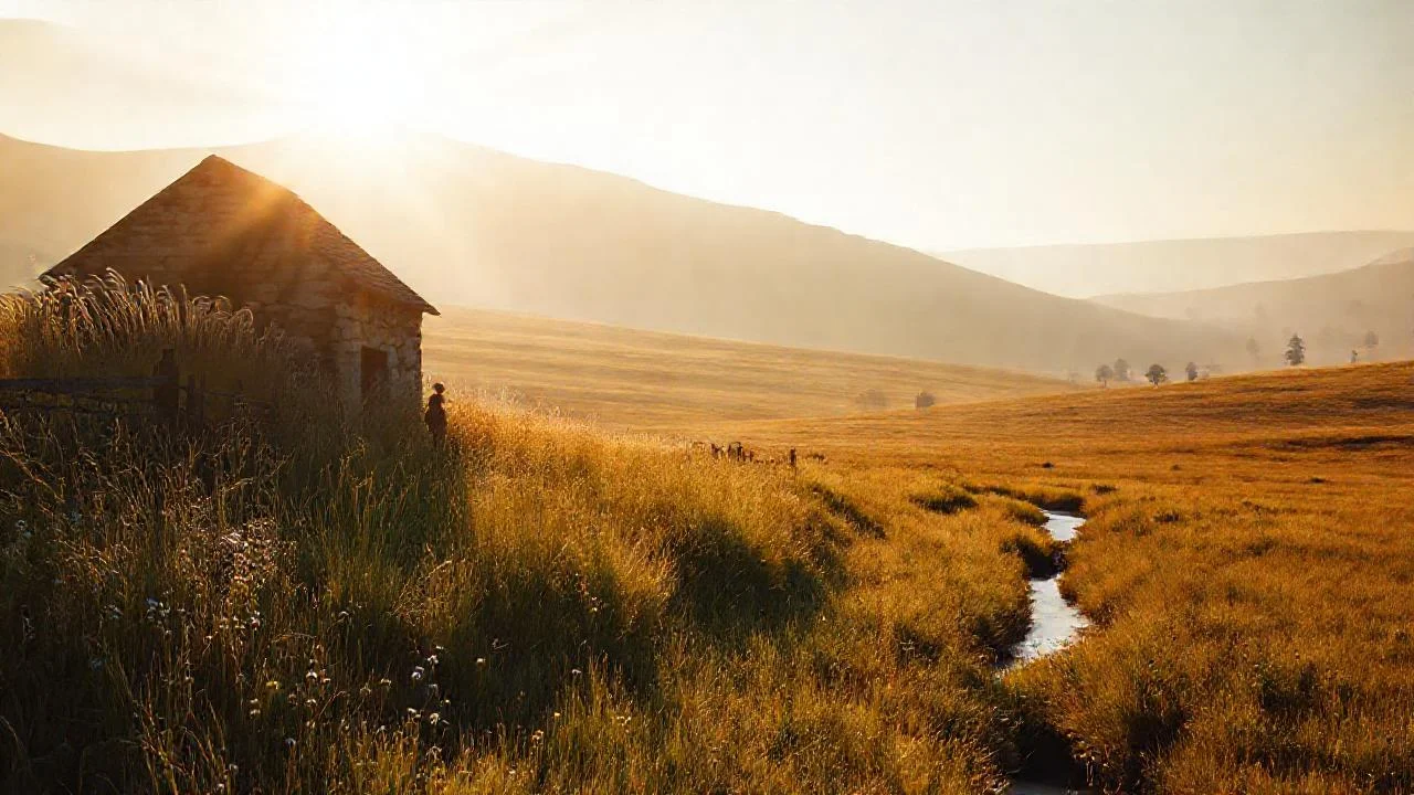 Un paisaje sereno, cálido y solitario