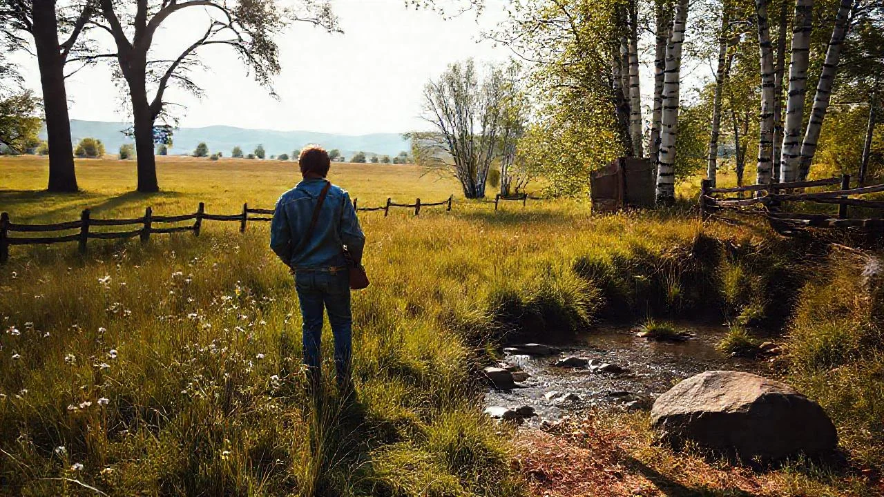 Un solitario caminante en la naturaleza