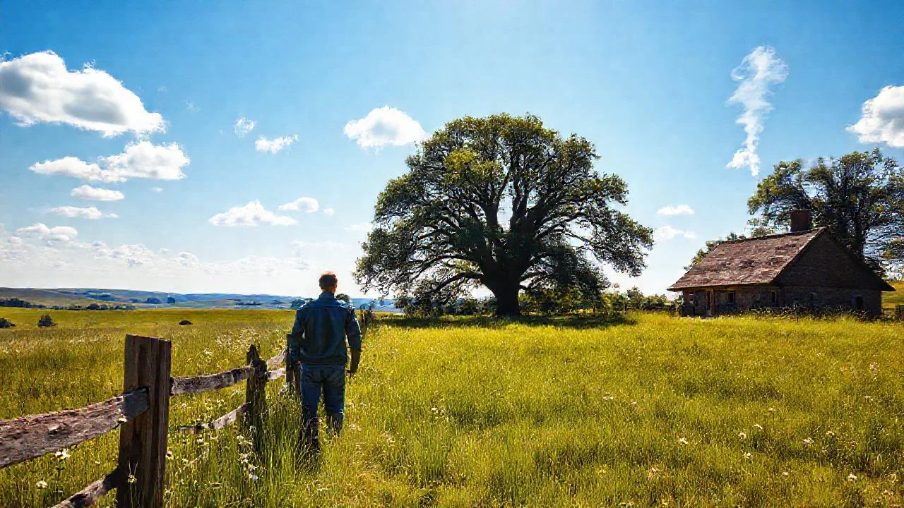 Campo tranquilo, luz y calma