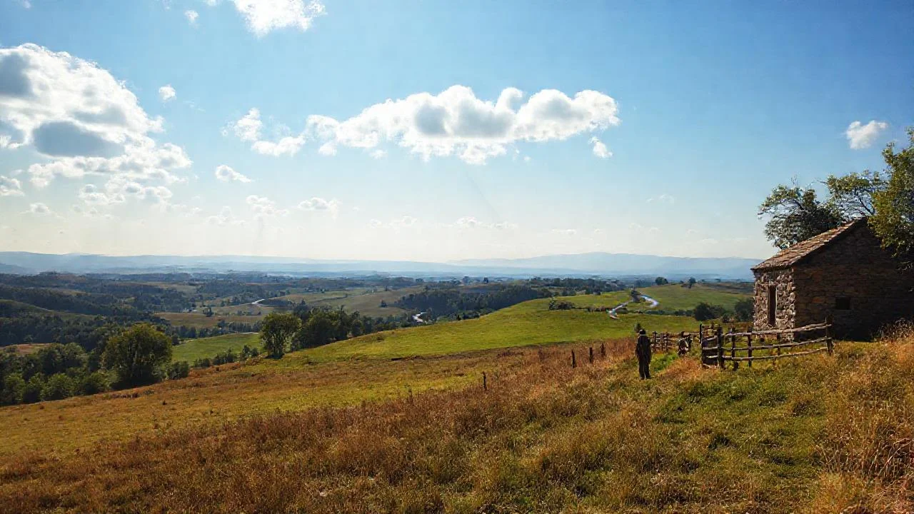 Un paisaje rural tranquilo y sereno