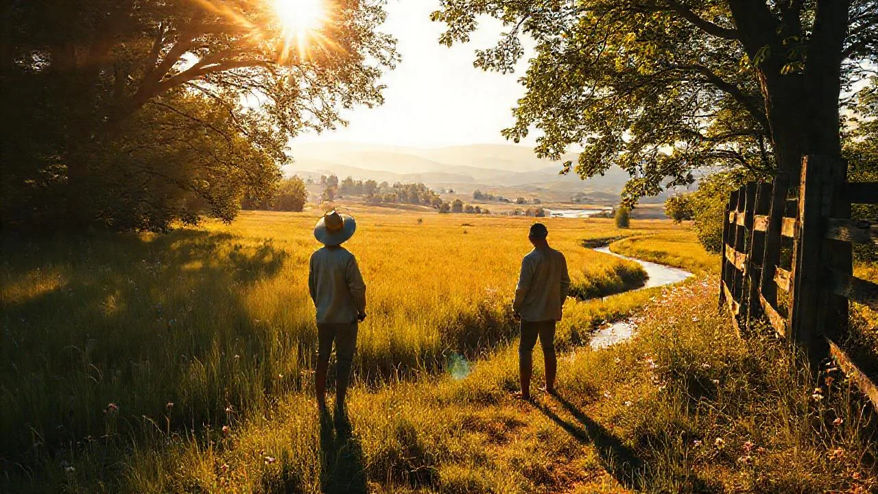 Un ser observa un paisaje sereno