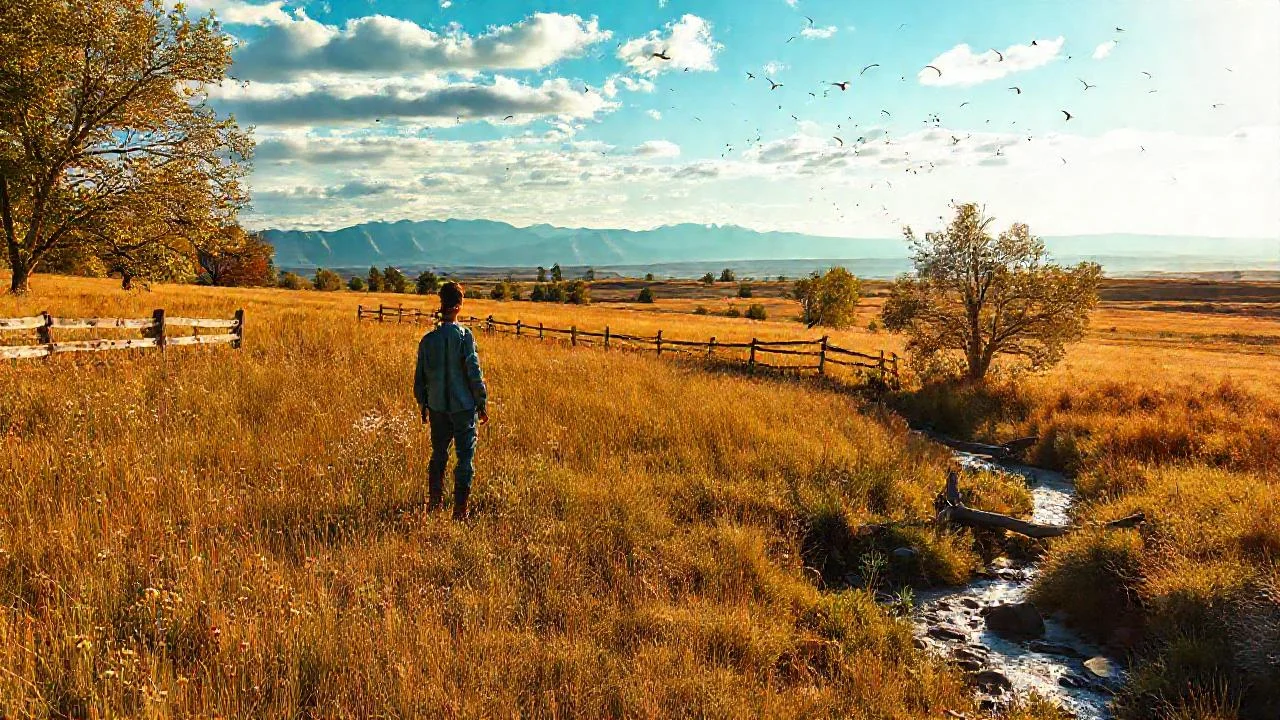 Un paisaje sereno y solitario en calma