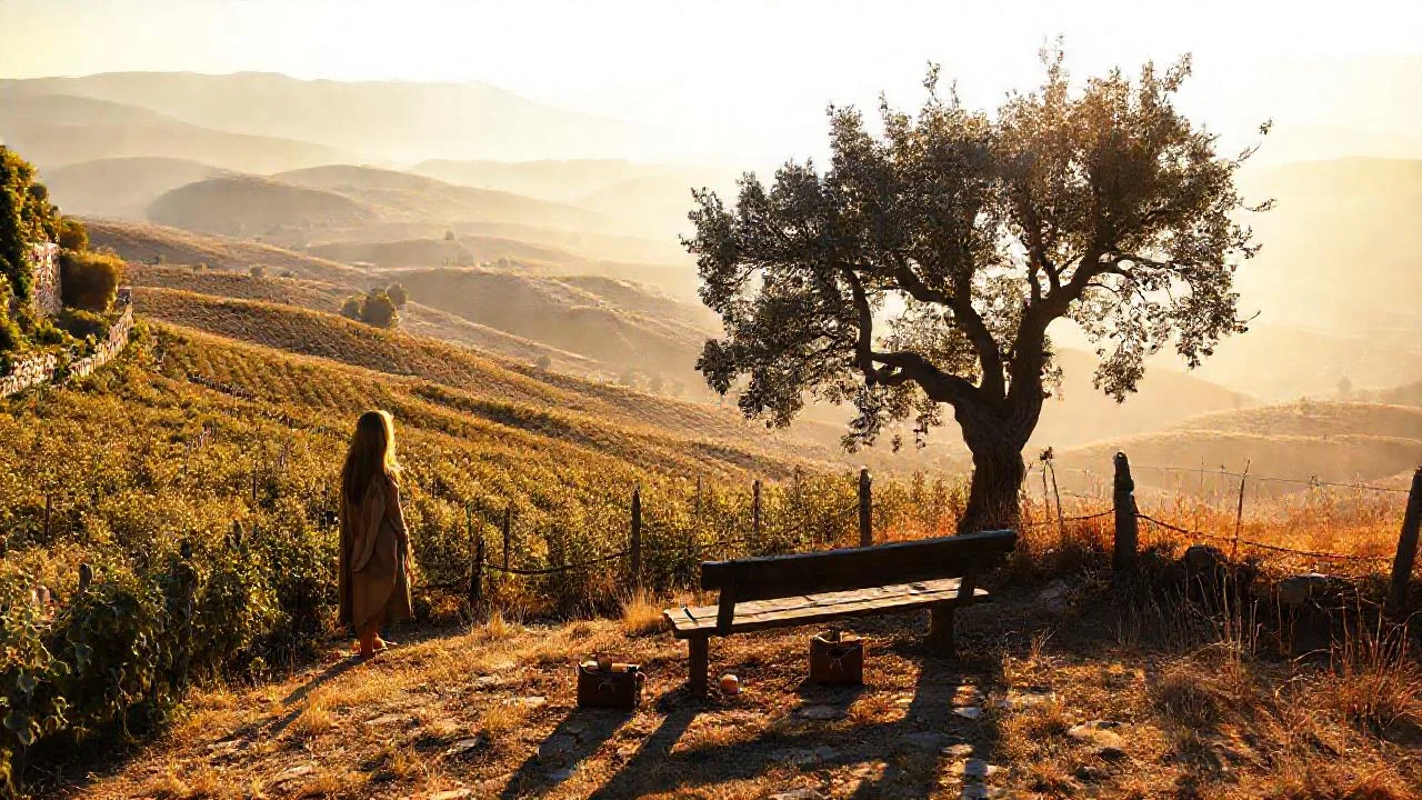 Sol y silencio en el viñedo