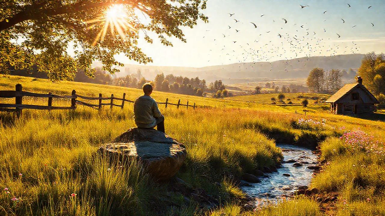 Serenidad rural, luz y naturaleza