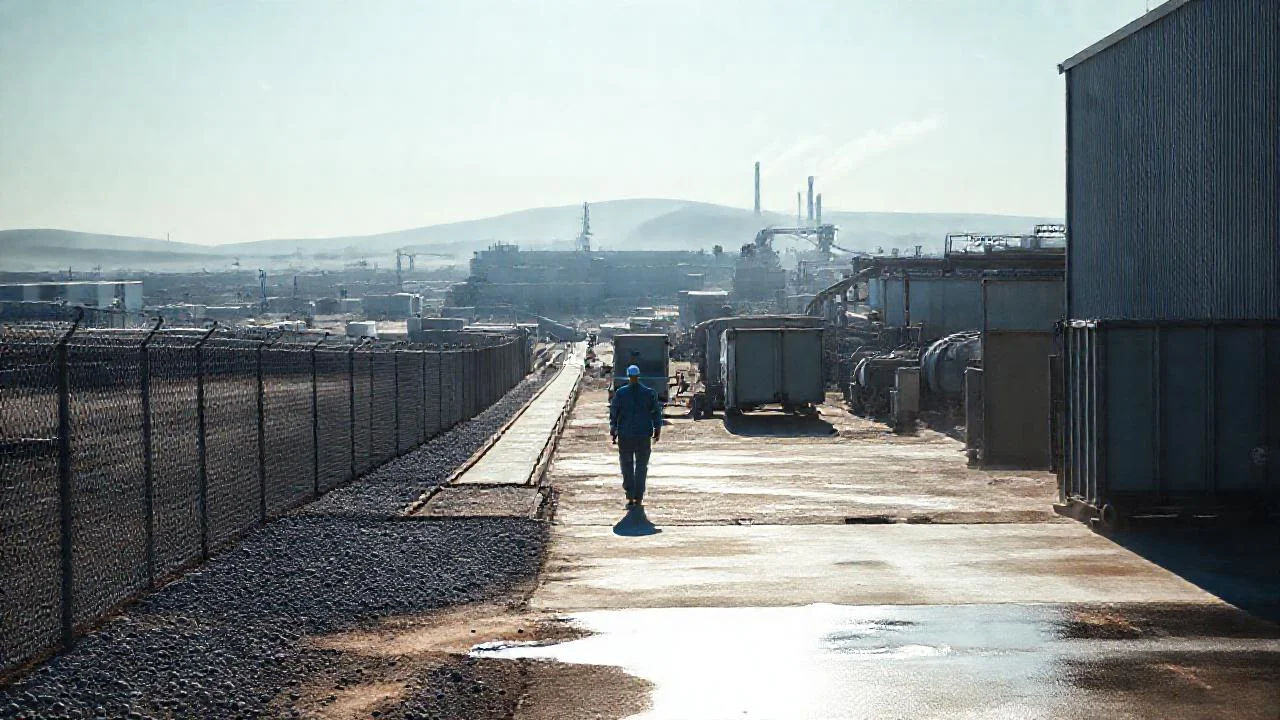 Industria extensa bajo luz difusa