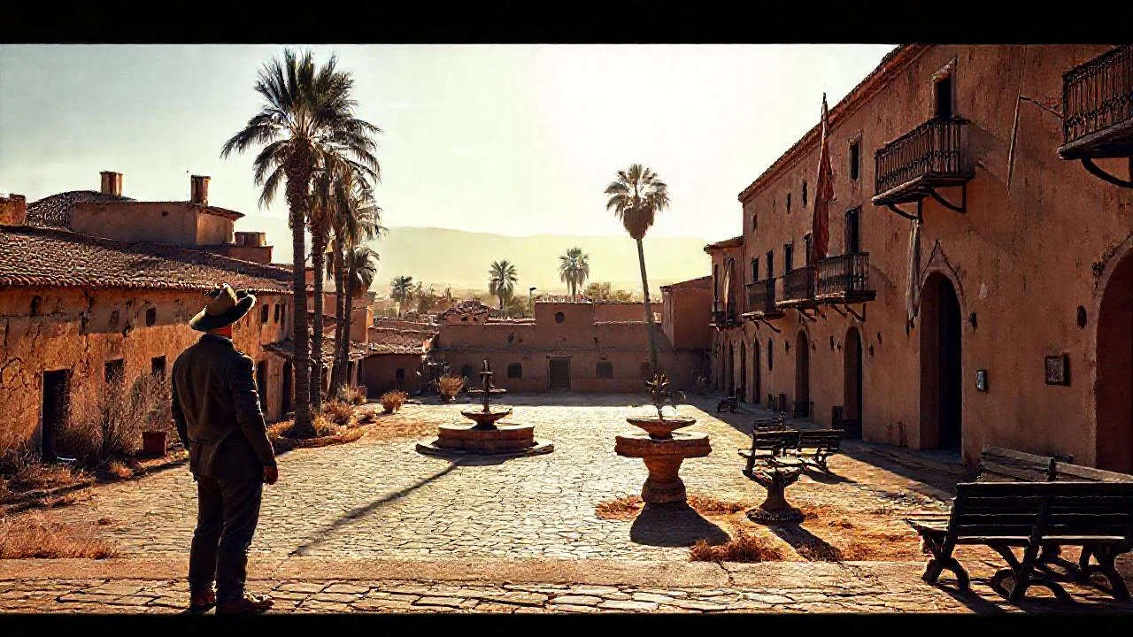 Plaza colonial, calma y desvanecida