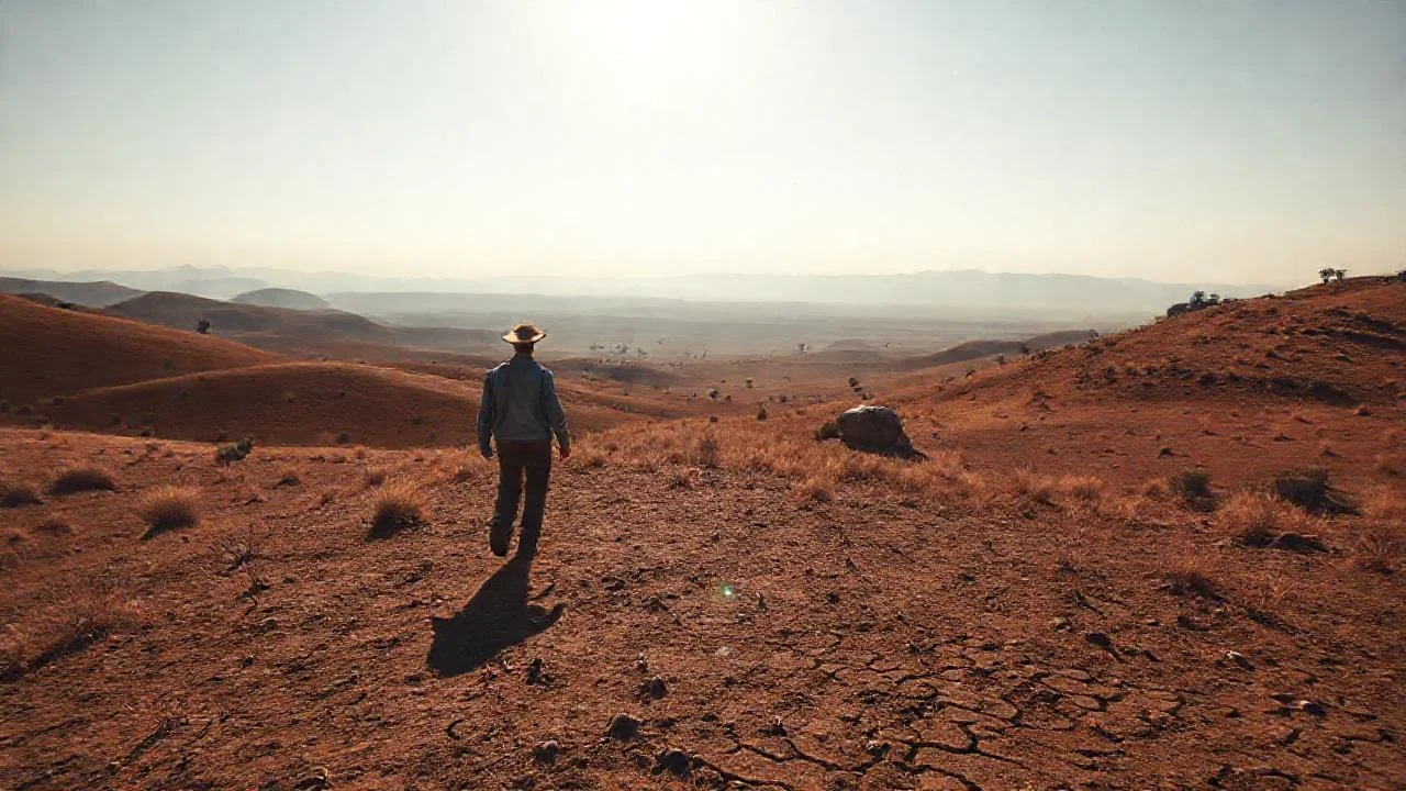 Un solitario camina en la inmensidad