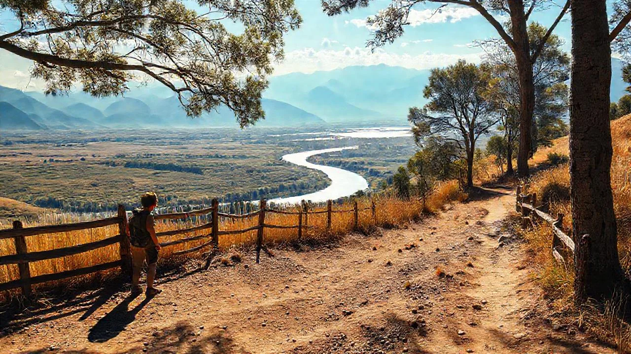 Un viajero contempla la paz rural