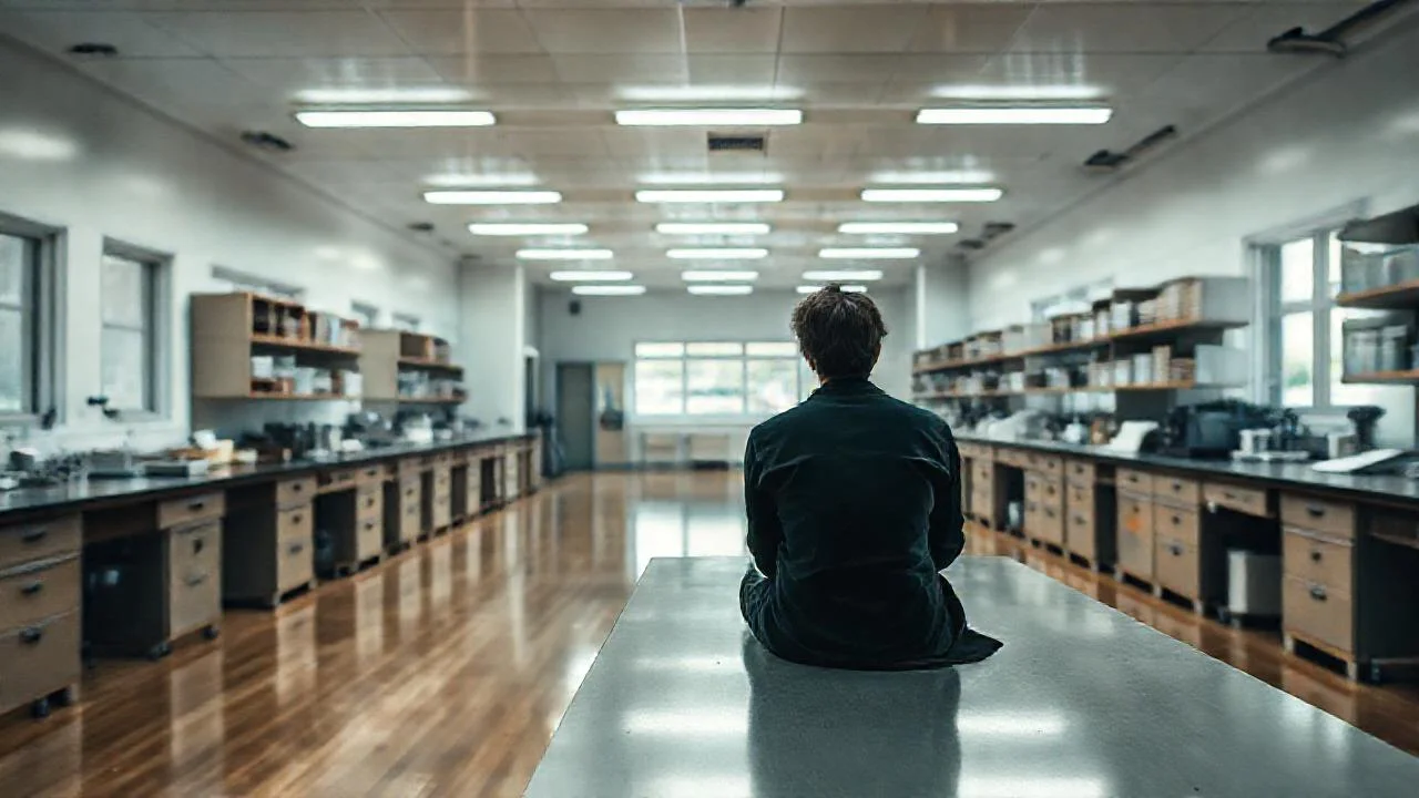 Laboratorio silencioso, ordenado y contemplativo
