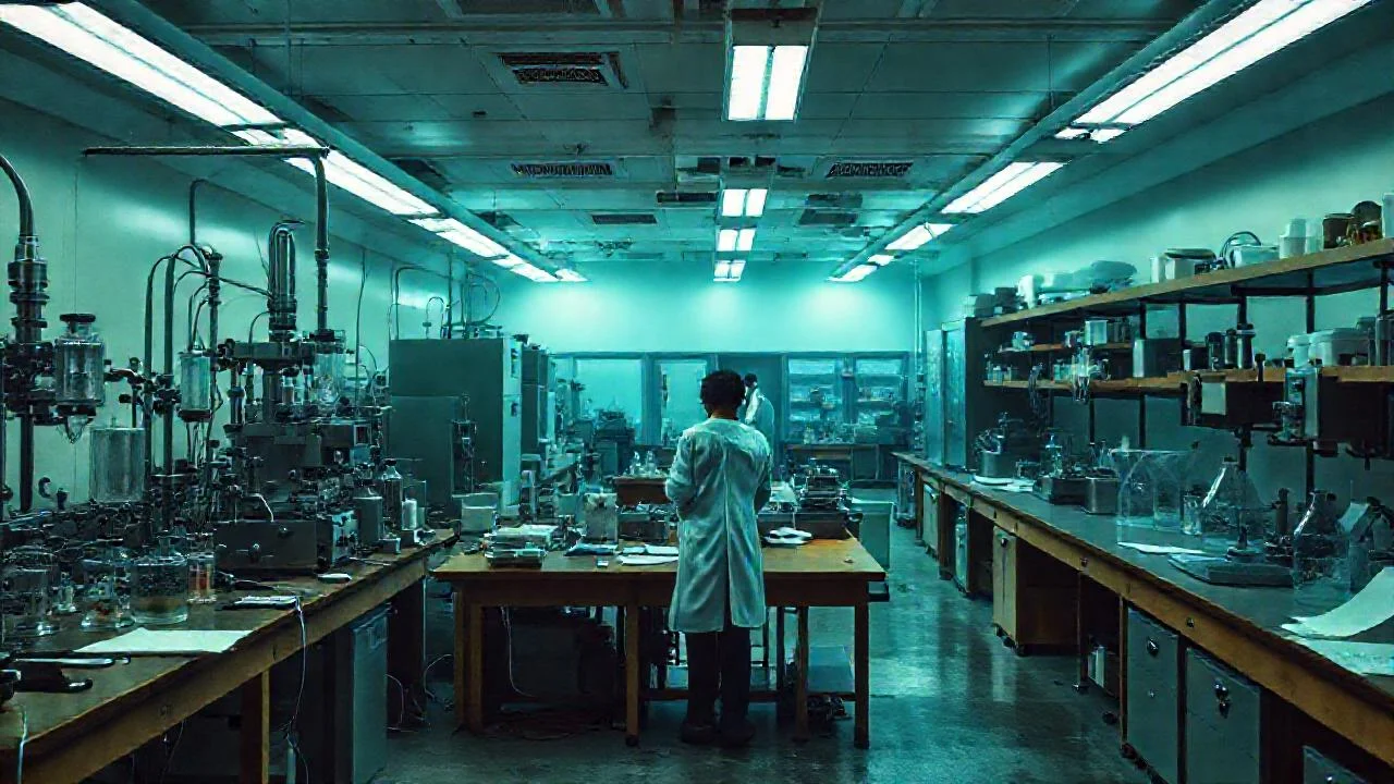 Laboratorio científico, ambiente de trabajo detallado