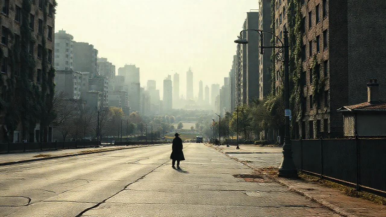 Ciudad gris y solitaria, decadente y vasta