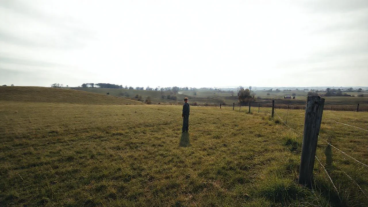 Solitario en campo sereno y tranquilo