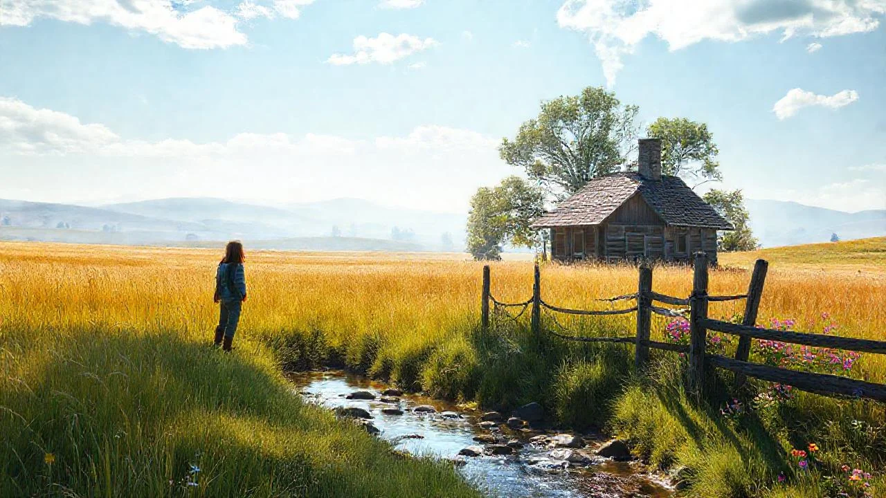 Un campo rural tranquilo y sereno