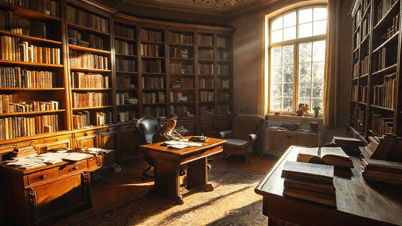 Un estudio tranquilo y bien iluminado