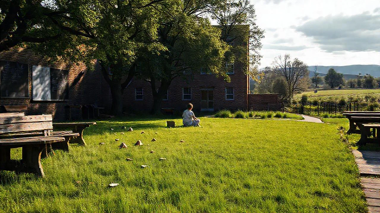 Un aula al aire libre tranquila