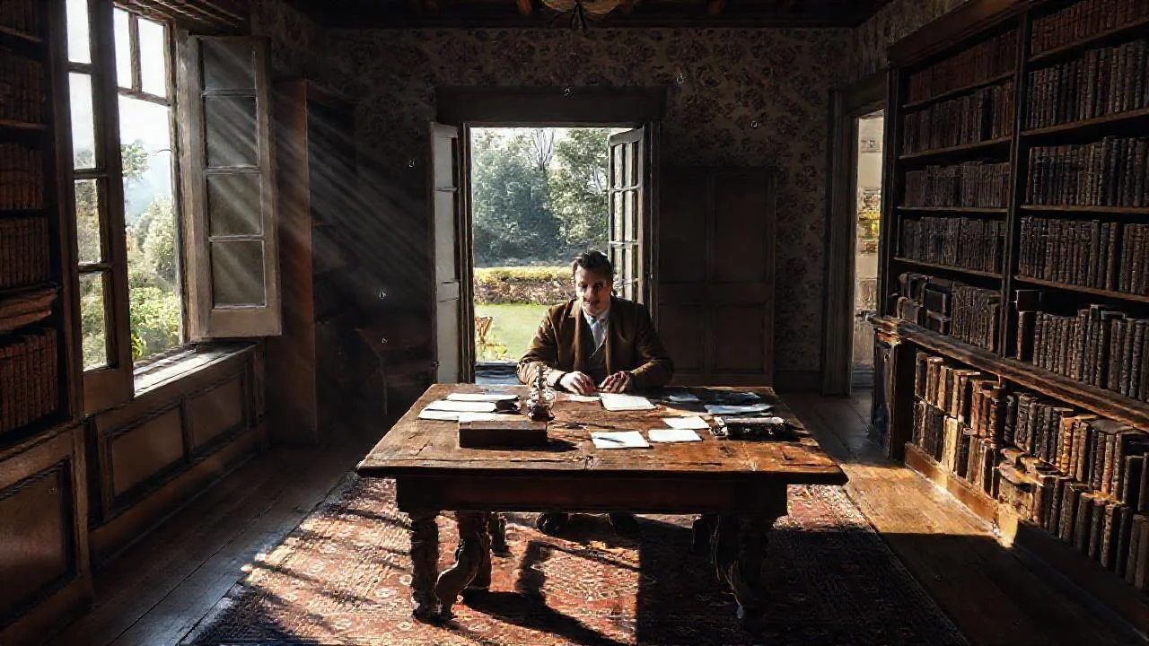 Un hombre contempla quietud en la tarde