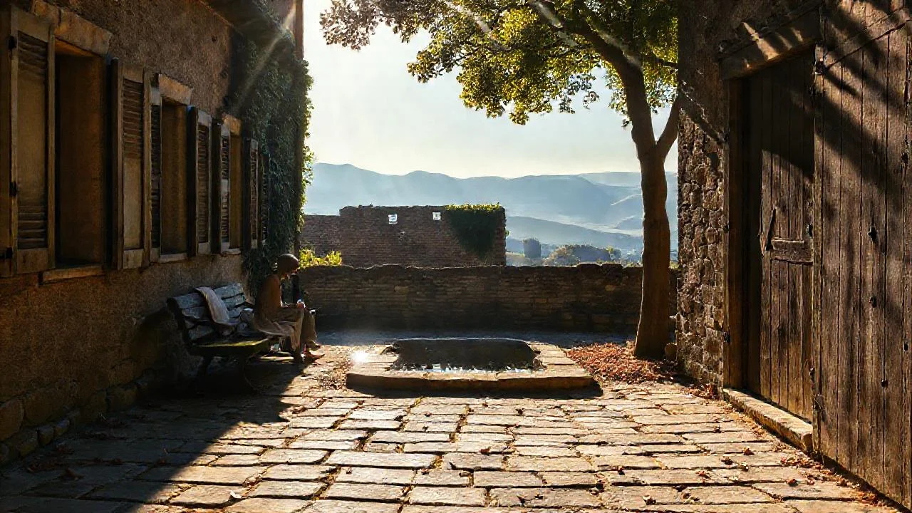 Un tranquilo rincón de piedra antigua