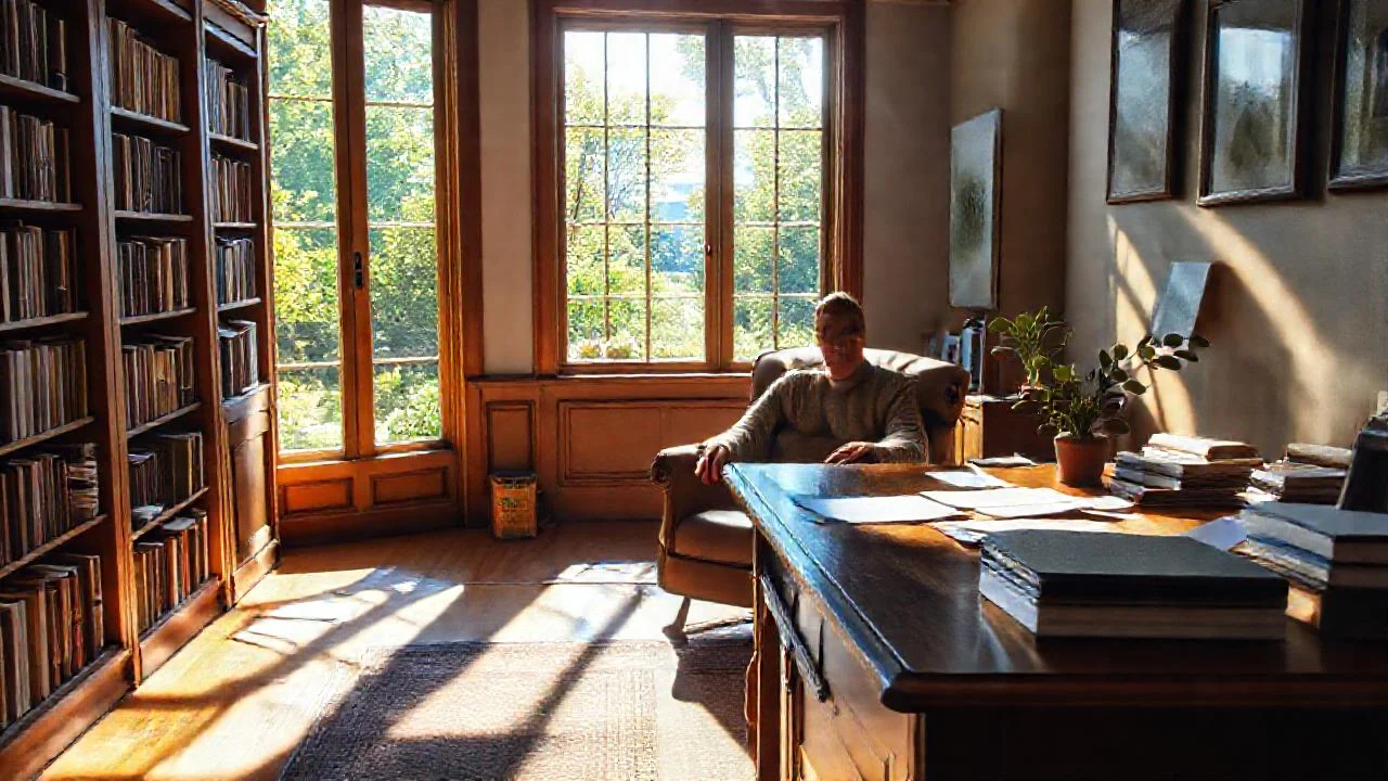 Un estudio tranquilo y luminoso