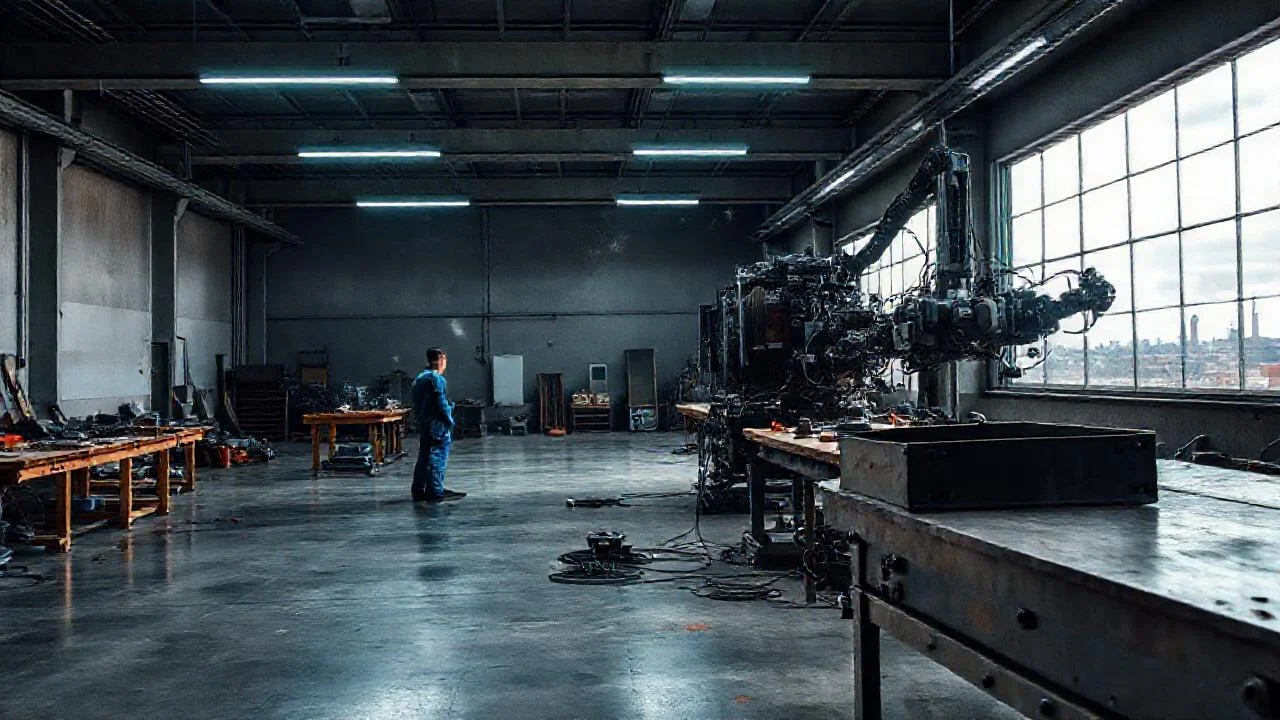 Taller industrial, misterio y trabajo en curso