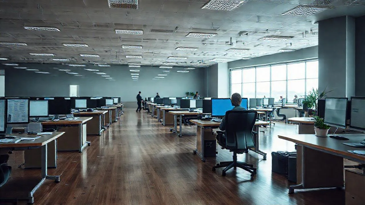 Oficina moderna y funcional, tranquila y activa