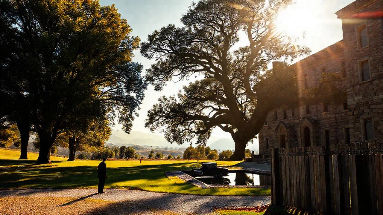 Luz dorada ilumina un antiguo lugar