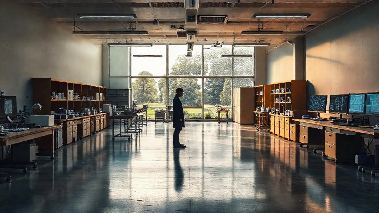 Laboratorio universitario: enfoque científico, misterio y calma