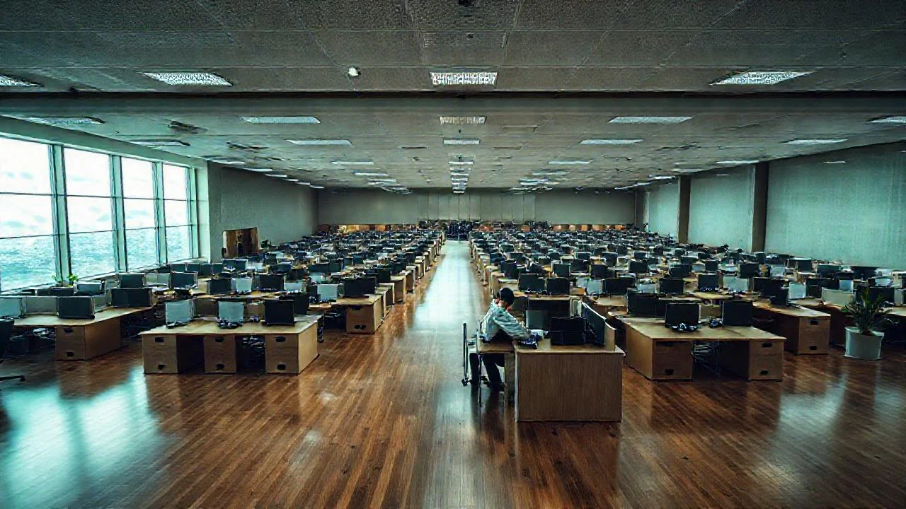 Oficina moderna, organizada y silenciosa