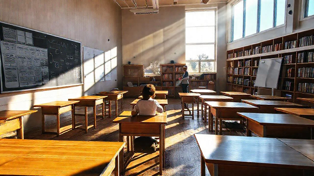 Un aula iluminada, enfocada en el aprendizaje