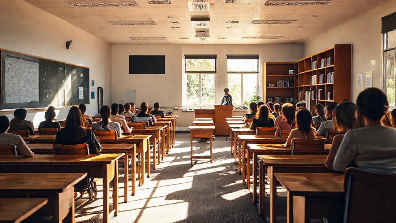 Un aula tranquila y luminosa