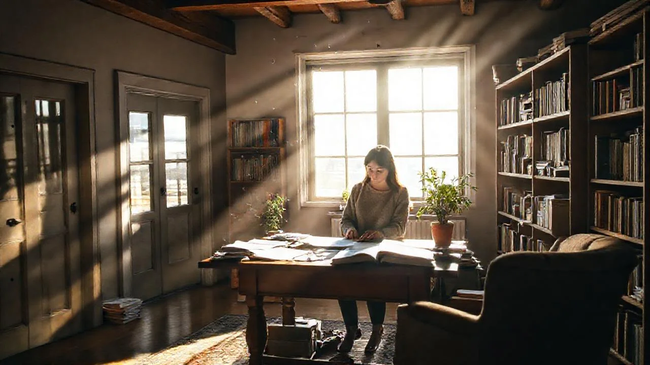 La luz baña un espacio tranquilo y literario
