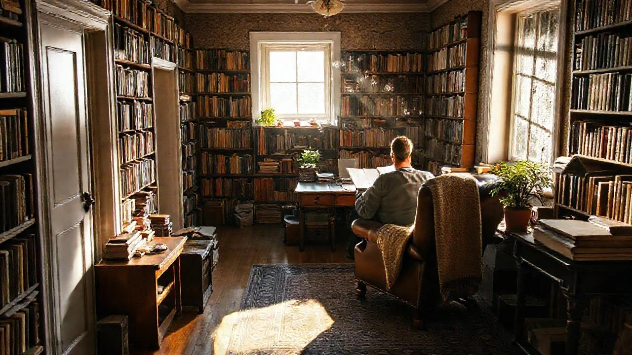 Un estudio tranquilo y lleno de libros
