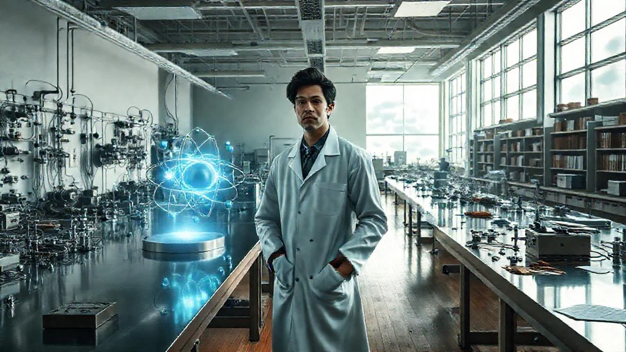 Un científico estudia un átomo complejo