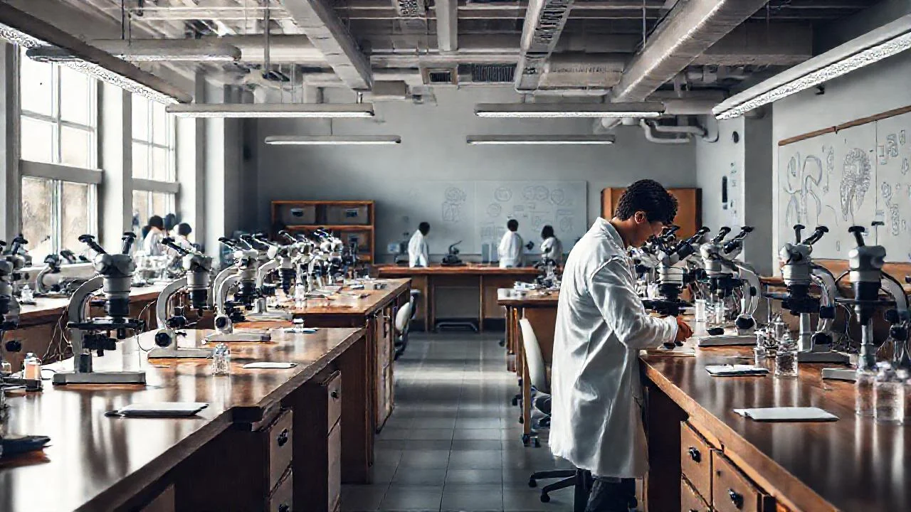 Laboratorio científico: orden y concentración