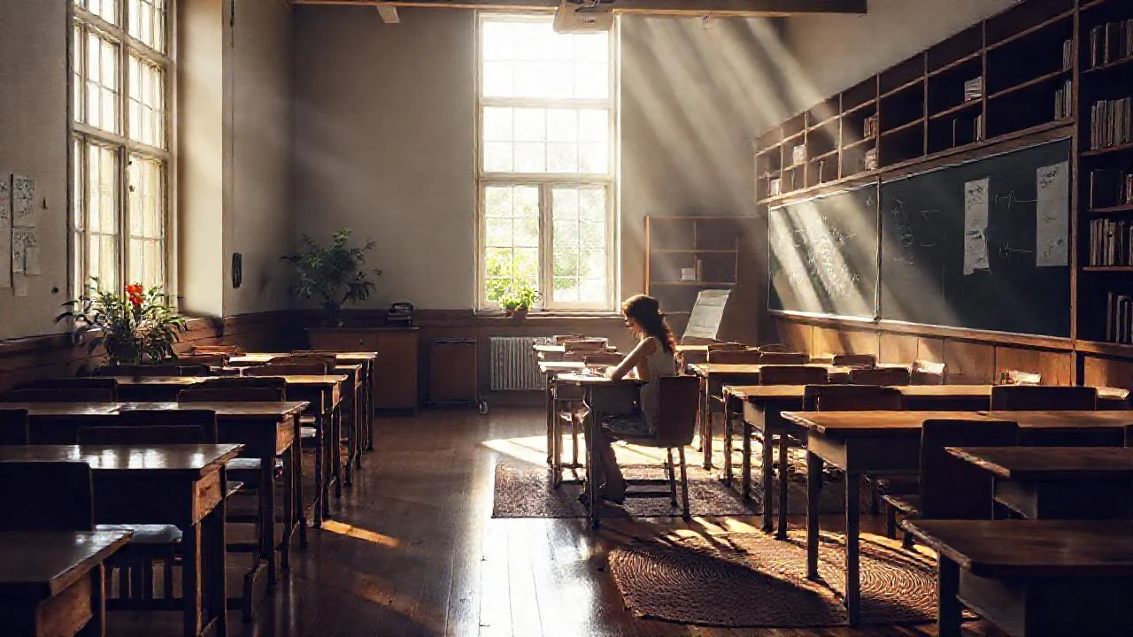 Un aula tranquila y luminosa espera