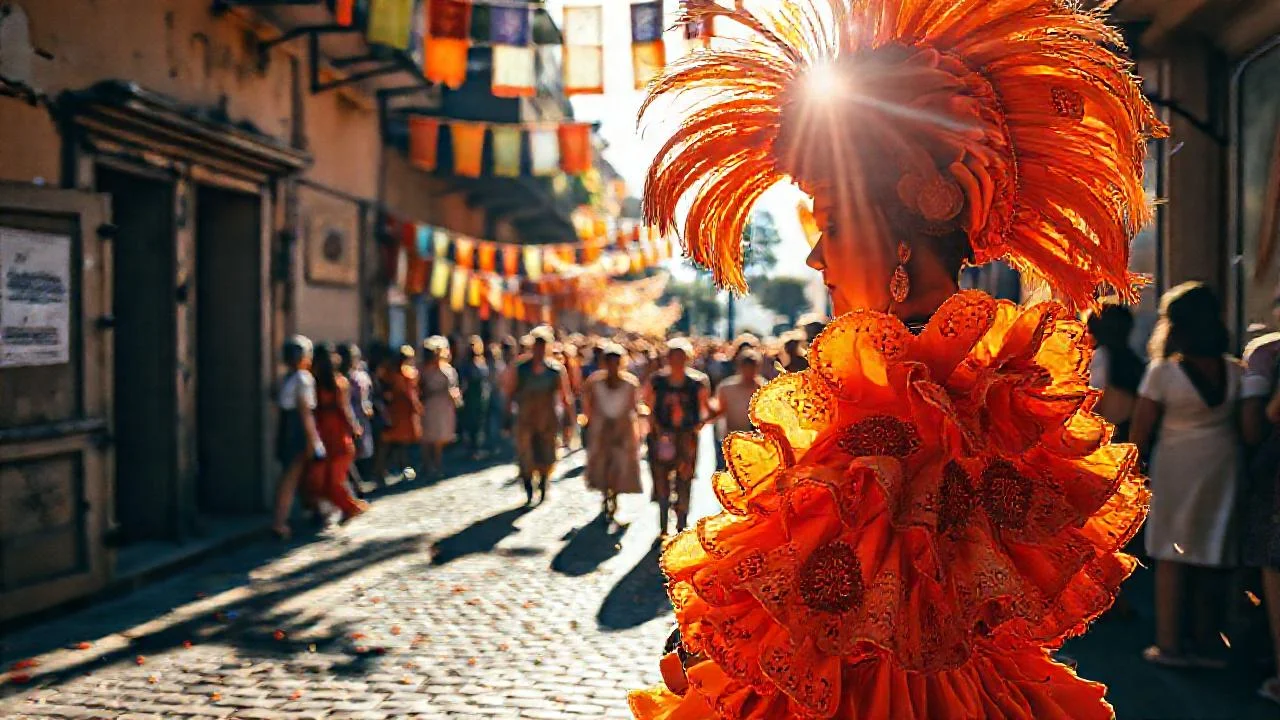 Una calle vibrante celebra con alegría