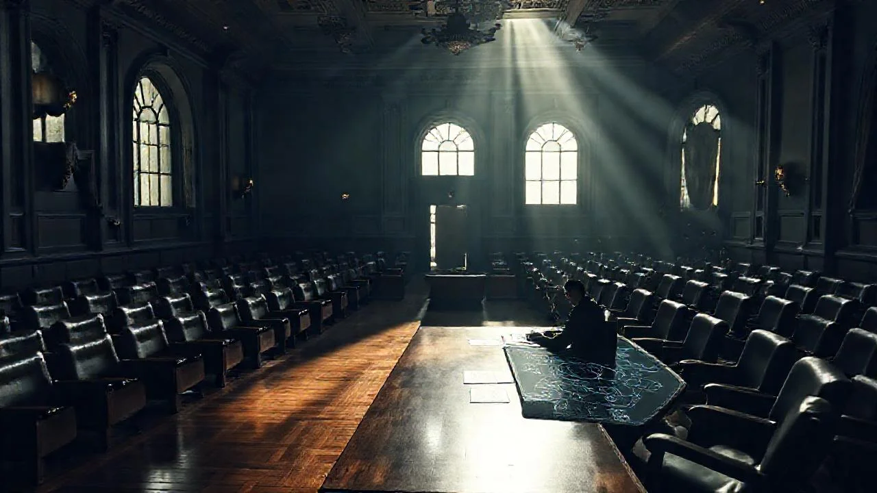 Un tribunal serio y silencioso se revela
