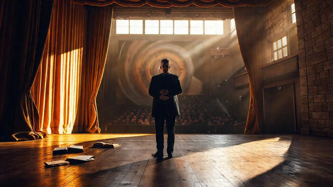 Un solitario actor en teatro ancestral
