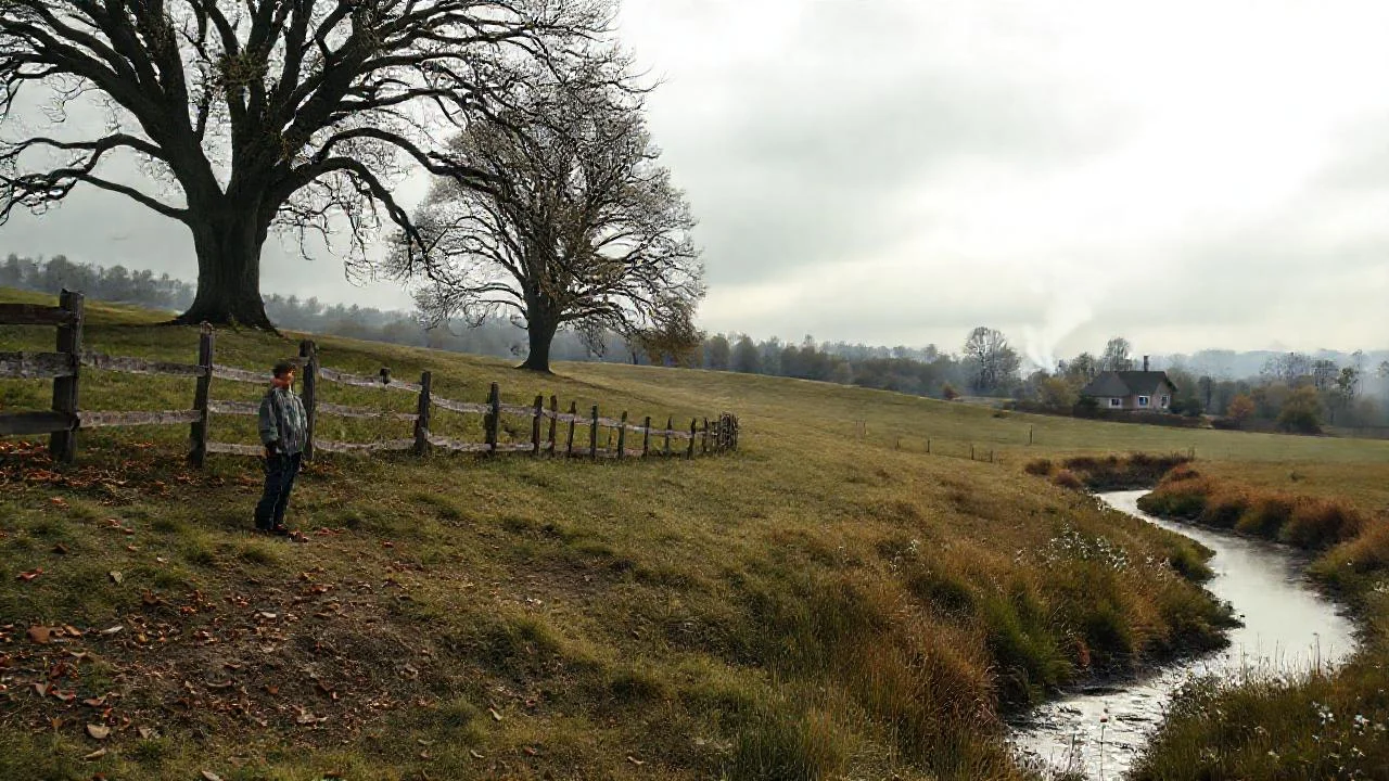 Solitario, quietud en un paisaje sereno