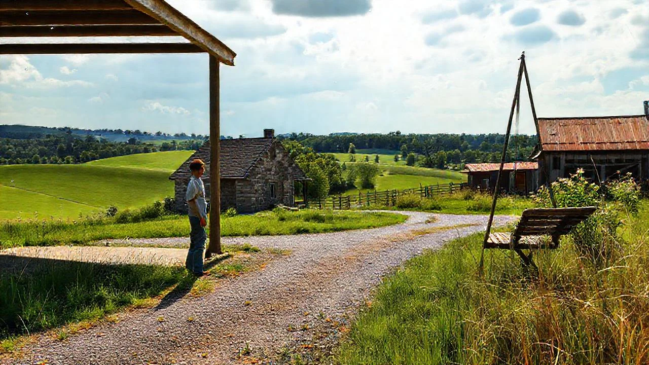 Tranquilidad rural, luz y sombra